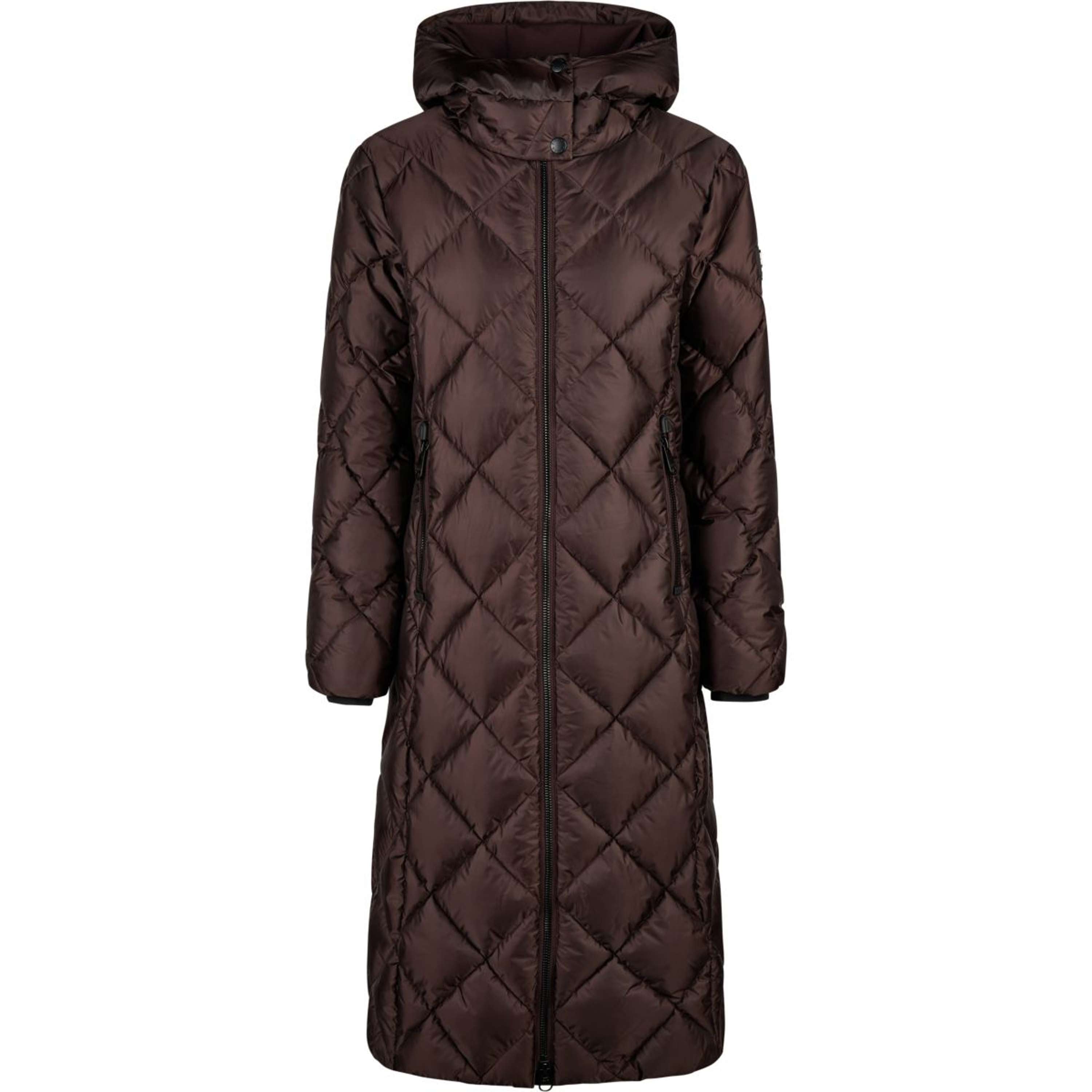 Pikeur Lange Jas QuiltDiamond Selection AW26 Chocolate Brown