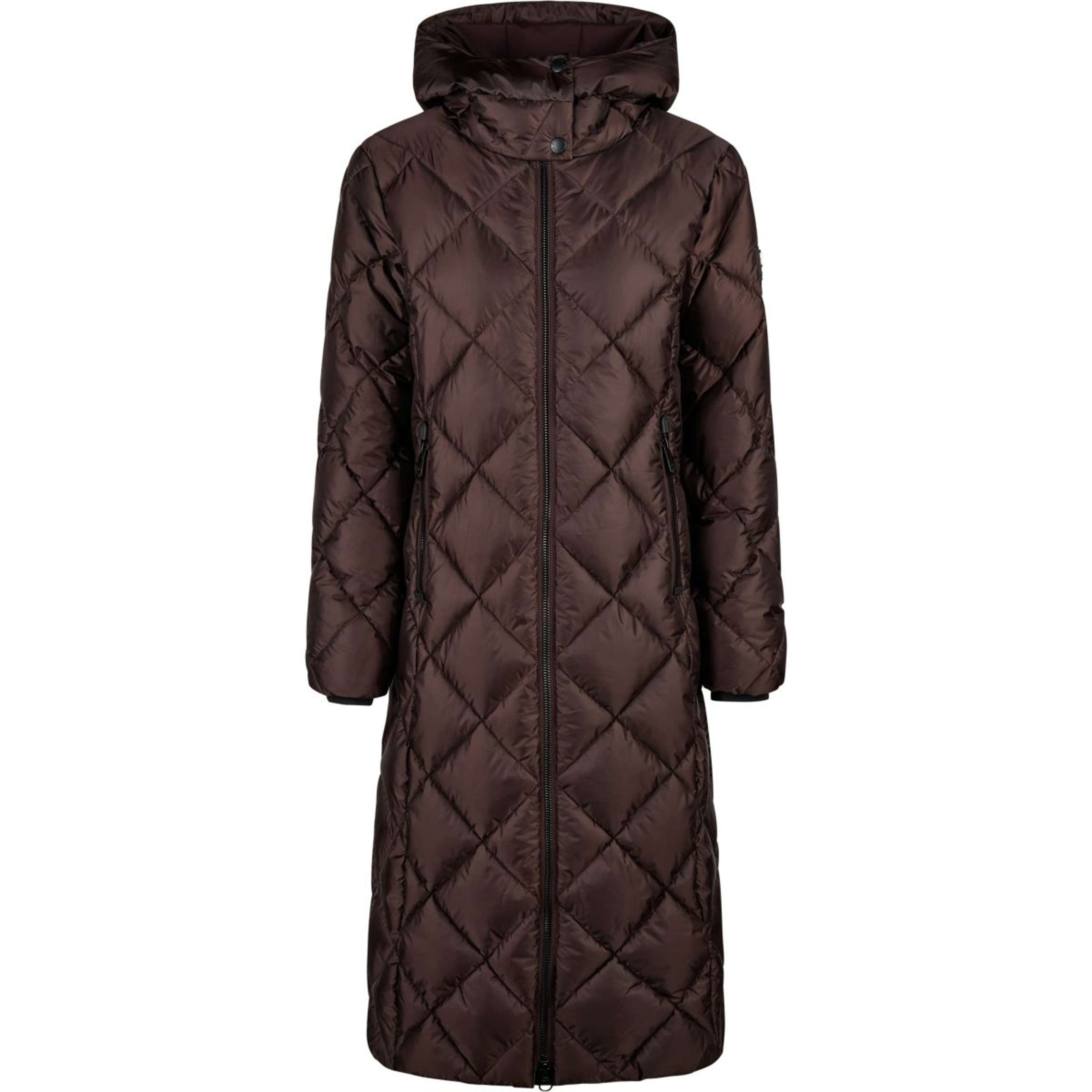 Pikeur Lange Jas QuiltDiamond Selection AW26 Chocolate Brown