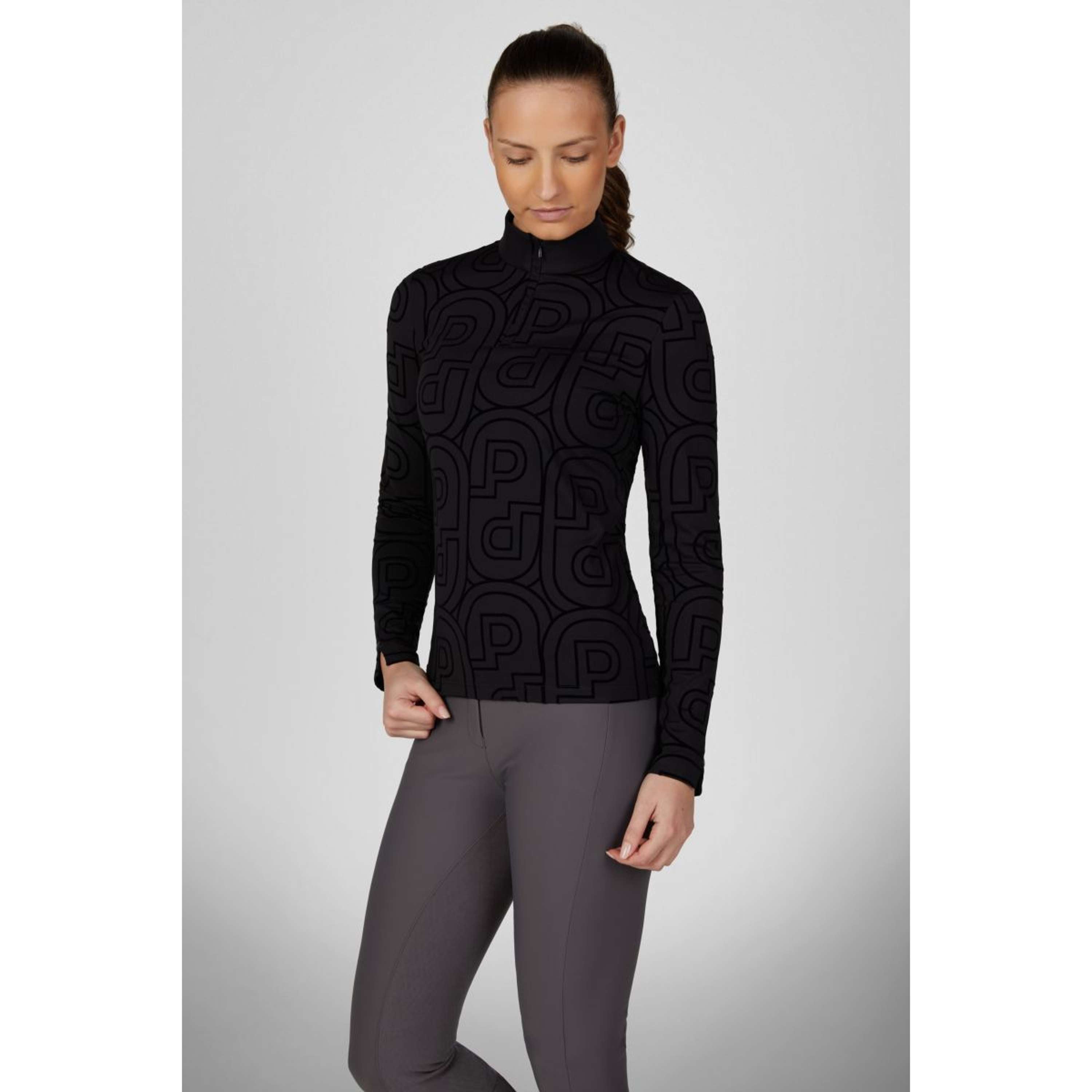 Pikeur Shirt Zip Print Selection AW26 Lange Mouwen Zwart