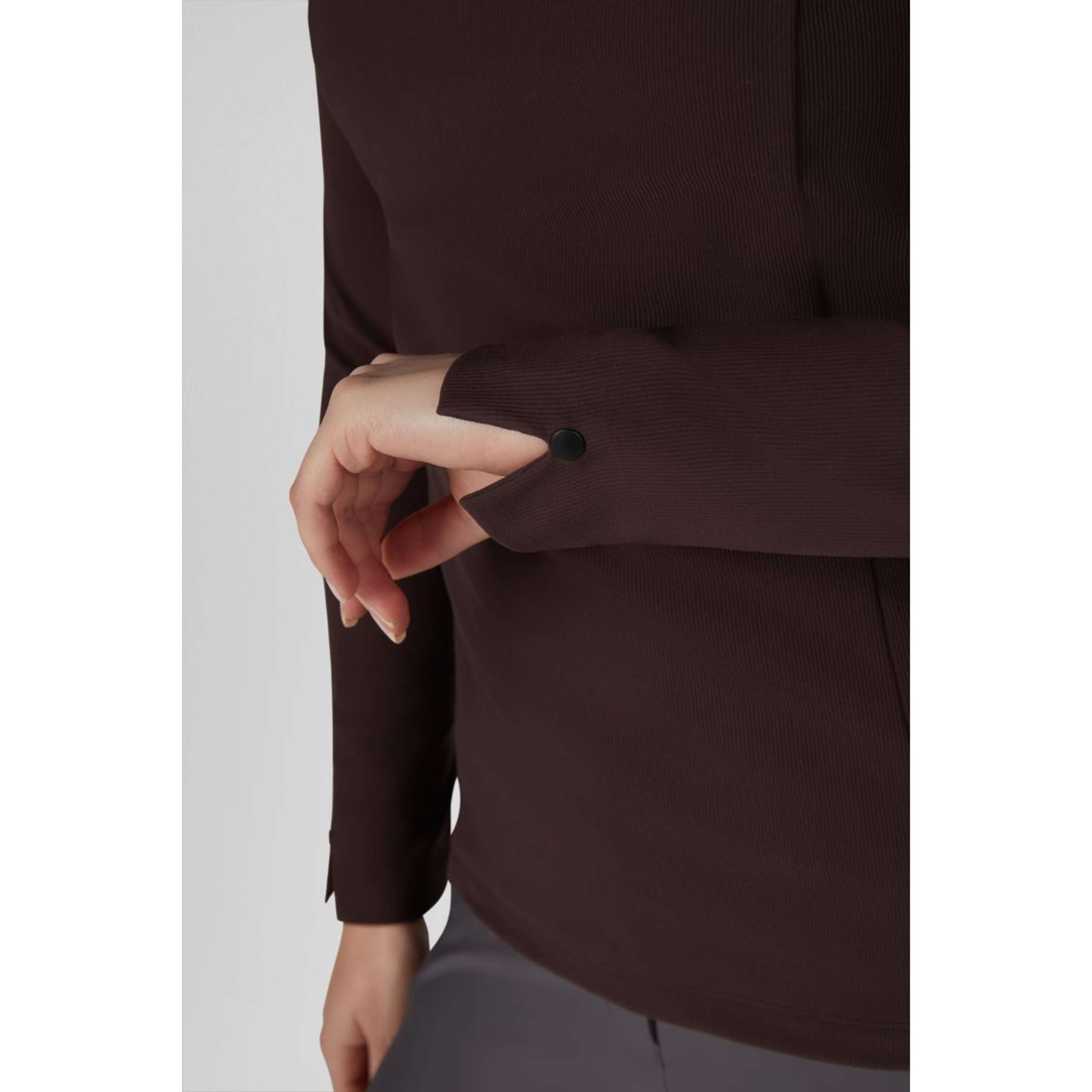 Pikeur Shirt Zip Rip Selection AW26 Lange Mouwen Chocolate Brown