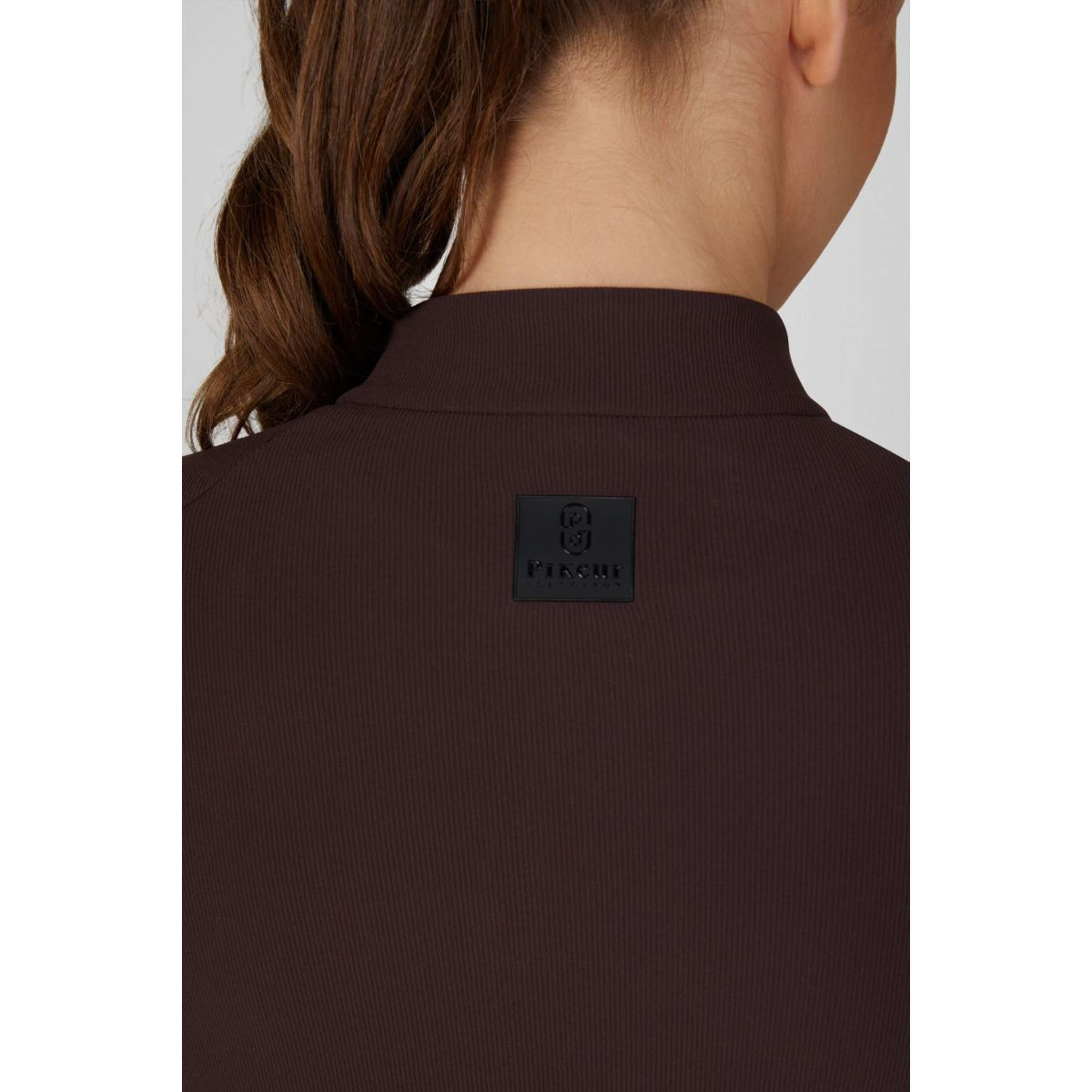 Pikeur Shirt Zip Rip Selection AW26 Lange Mouwen Chocolate Brown