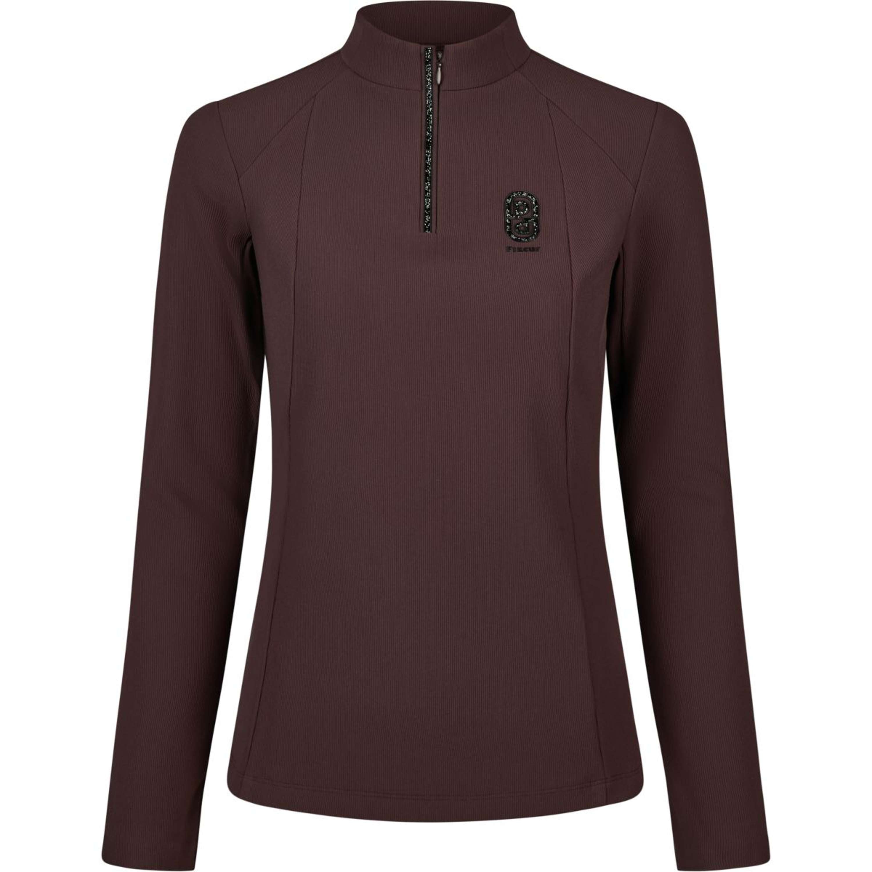 Pikeur Shirt Zip Rip Selection AW26 Lange Mouwen Chocolate Brown