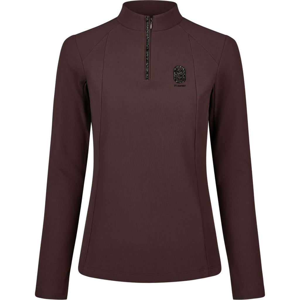 Pikeur Shirt Zip Rip Selection AW26 Lange Mouwen Chocolate Brown