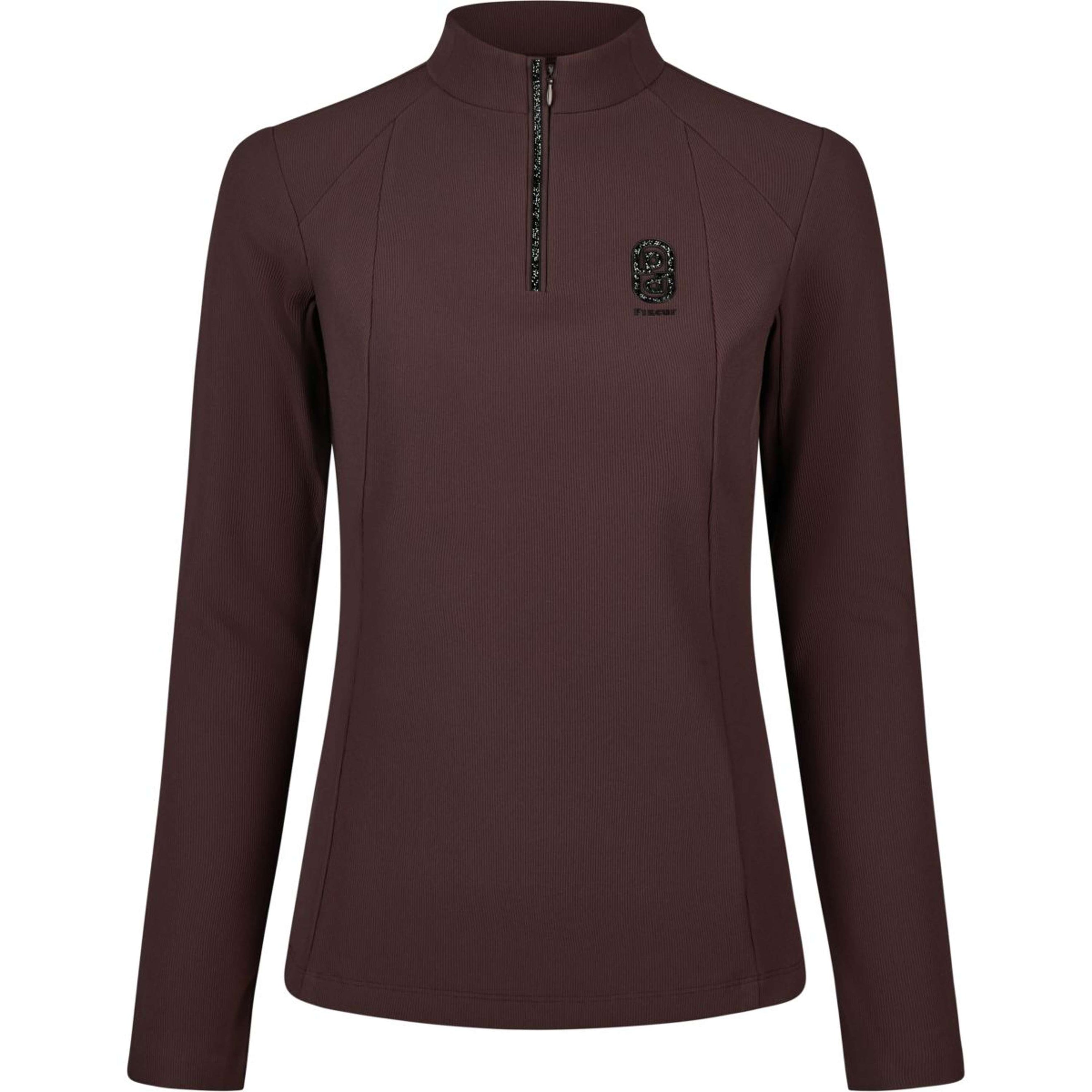 Pikeur Shirt Zip Rip Selection AW26 Lange Mouwen Chocolate Brown