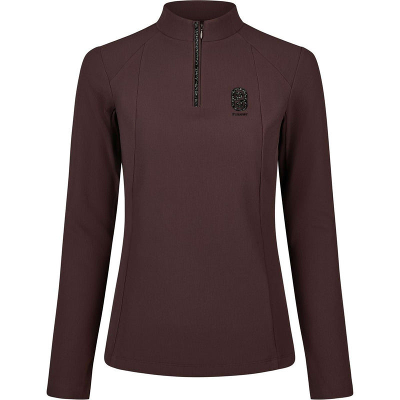 Pikeur Shirt Zip Rip Selection AW26 Lange Mouwen Chocolate Brown