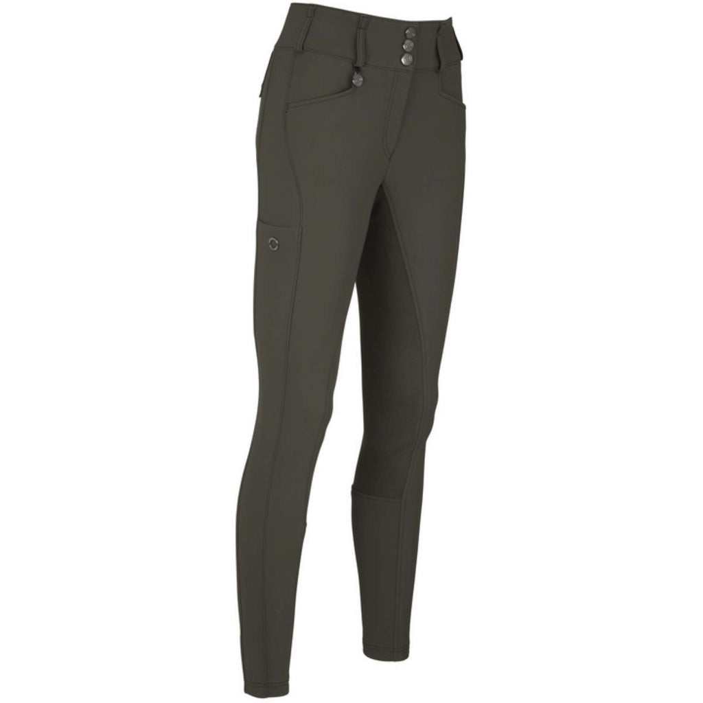 Pikeur Rijbroek New Candela Full Grip Flex Faux Leather Deep Khaki