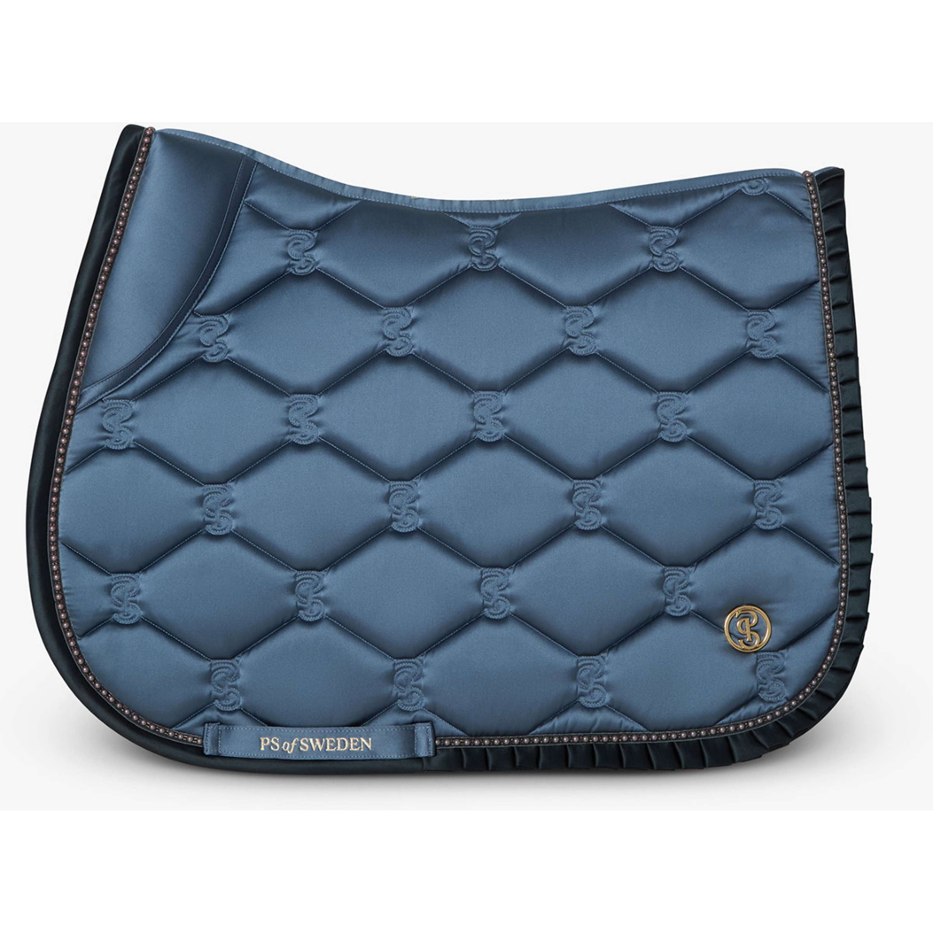PS of Sweden Zadeldekje Ruffle Pearl Springen Shadow Blue