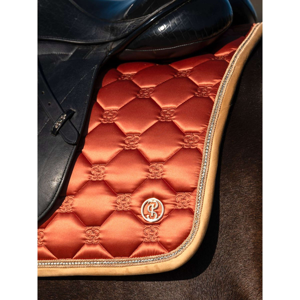 PS of Sweden Zadeldekje Vintage Monogram Dressuur Chestnut Brown