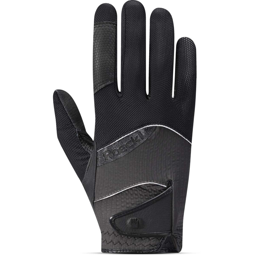 Roeckl Rijhandschoenen Millero Zwart/Vulkanische as