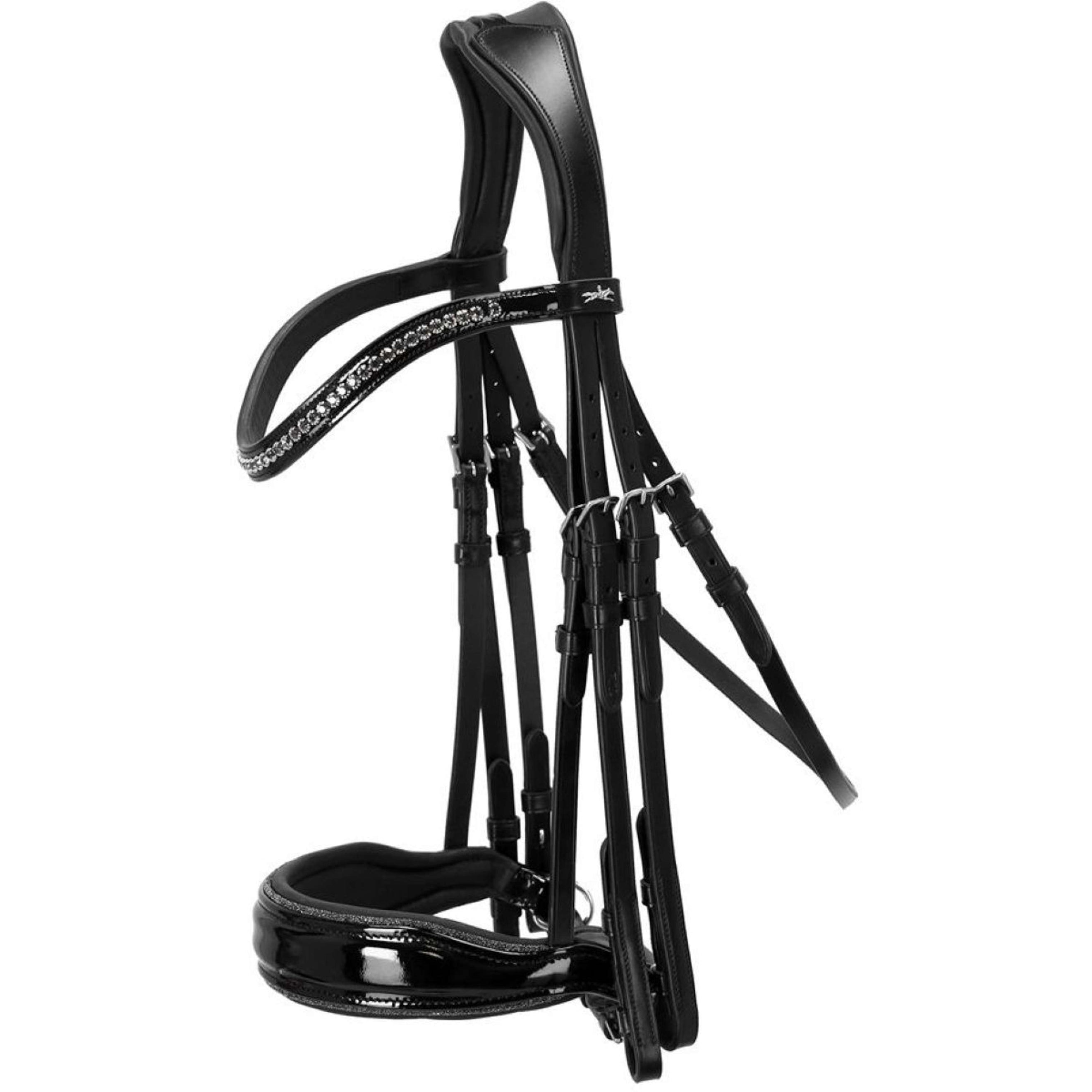 Schockemöhle Stang en Trens Hoofdstel Milan Glam Zwart/Patent/Zilver