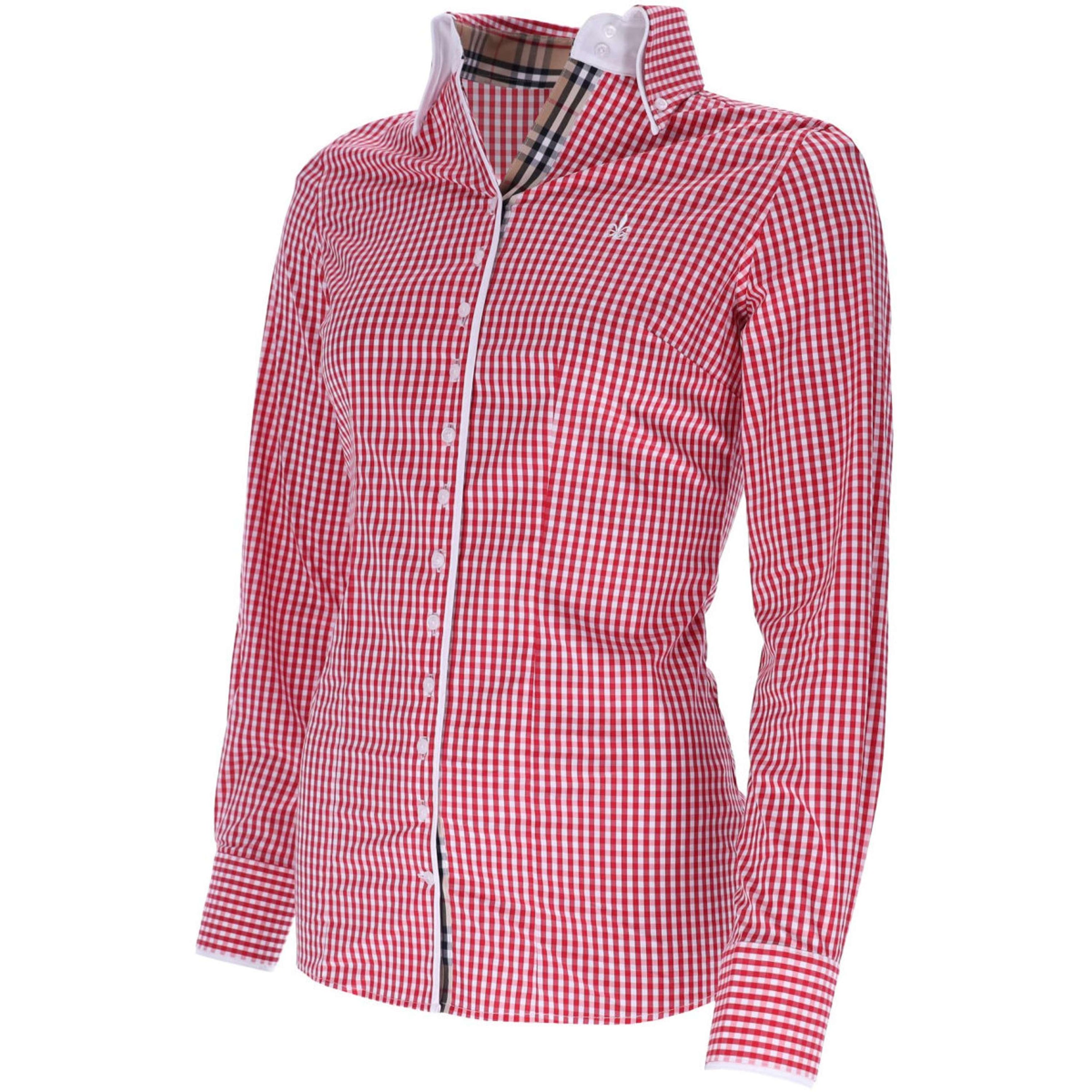 Schockemöhle Blouse FDL Eleonora London B Wit/Rood Schockemöhle Blouse FDL Eleonora London B Wit/Rood