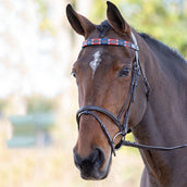 Blenheim by Shires Frontriem Polo Leer Rood/Navy