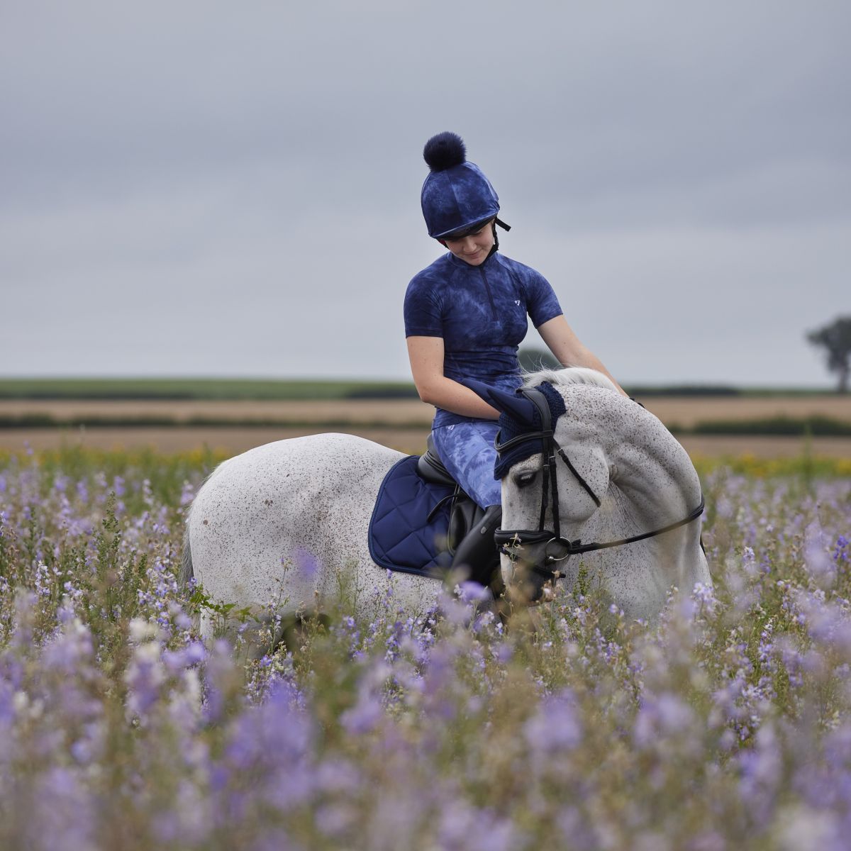 Aubrion by Shires Base Layer Revive Korte Mouwen Navy Tie Dye