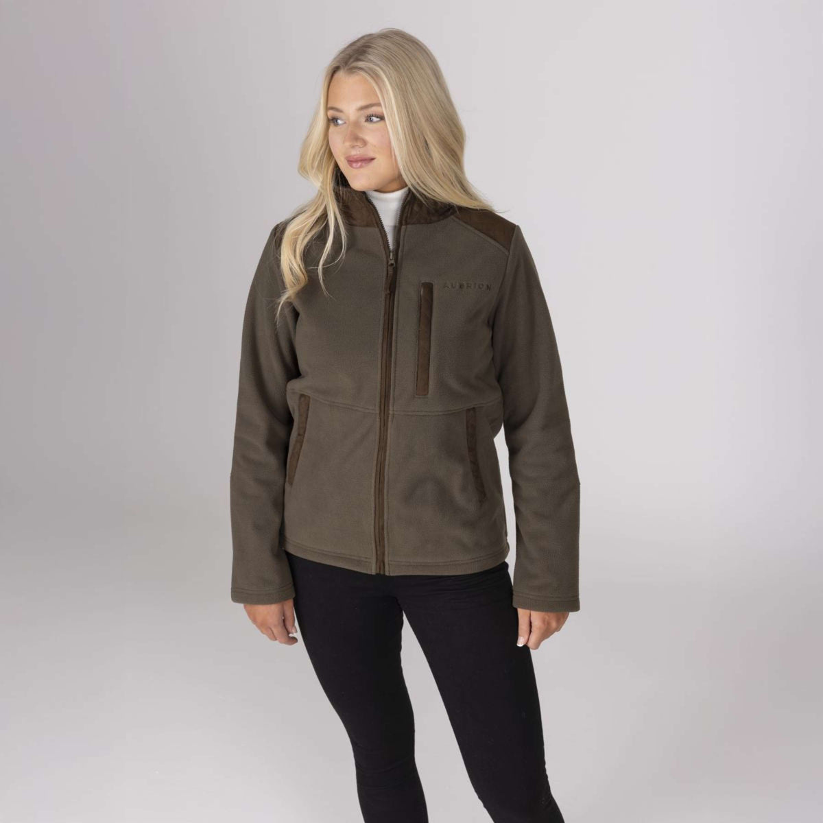 Aubrion by Shires Vest Heritage Fleece Donker Olijf