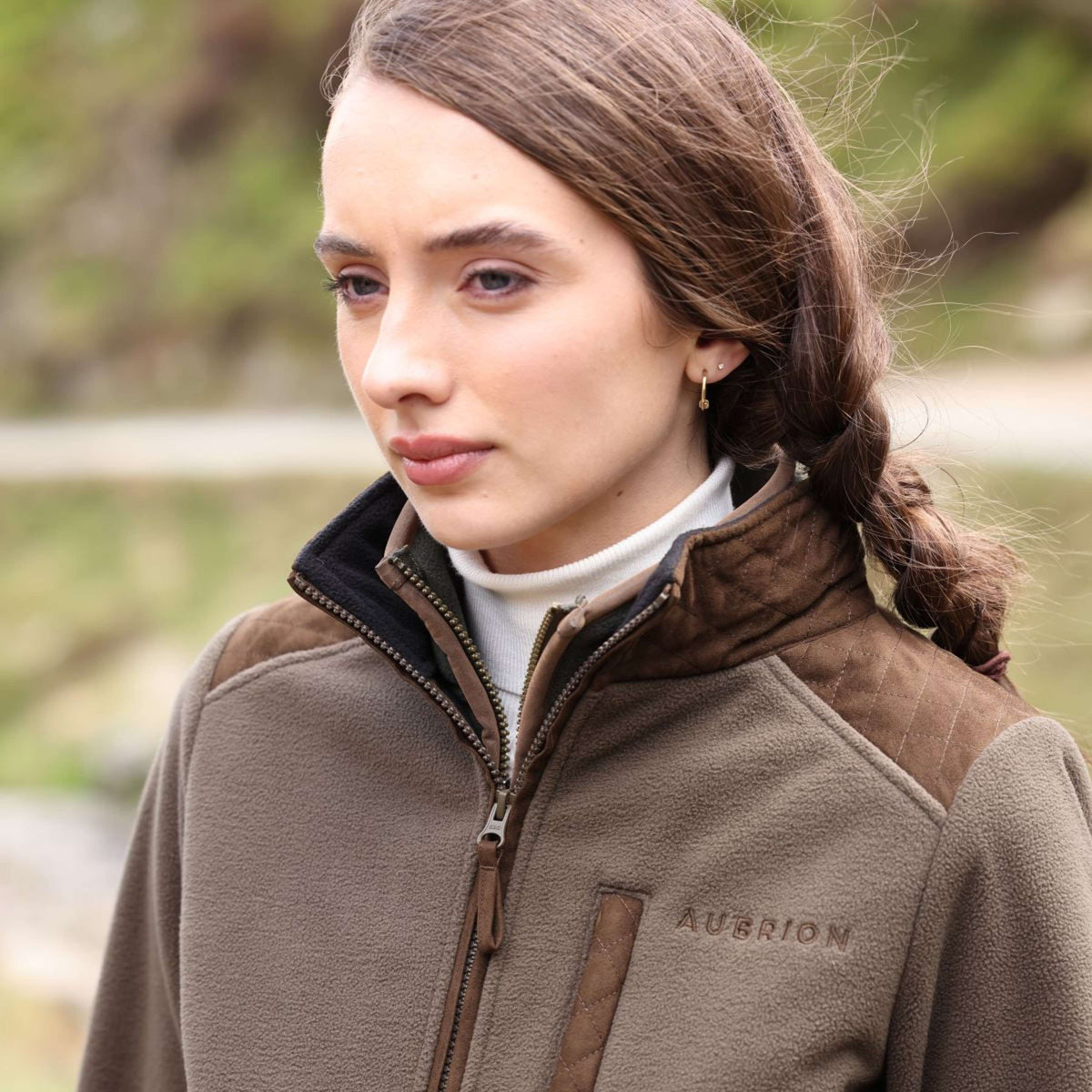Aubrion by Shires Vest Heritage Fleece Donker Olijf