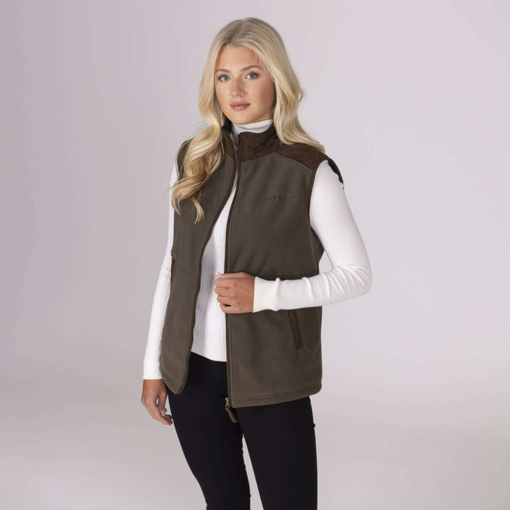 Aubrion by Shires Bodywarmer Heritage Fleece Donker Olijf