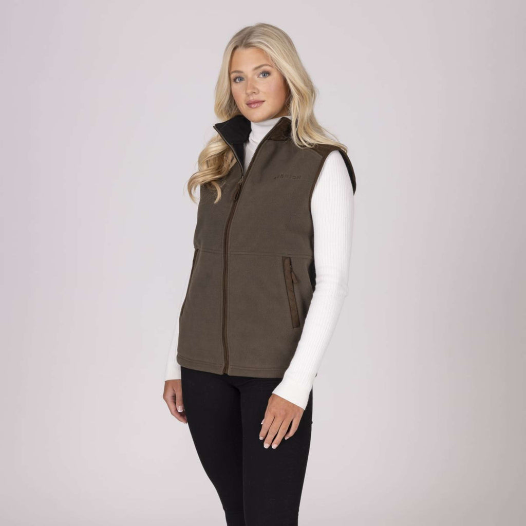 Aubrion by Shires Bodywarmer Heritage Fleece Donker Olijf