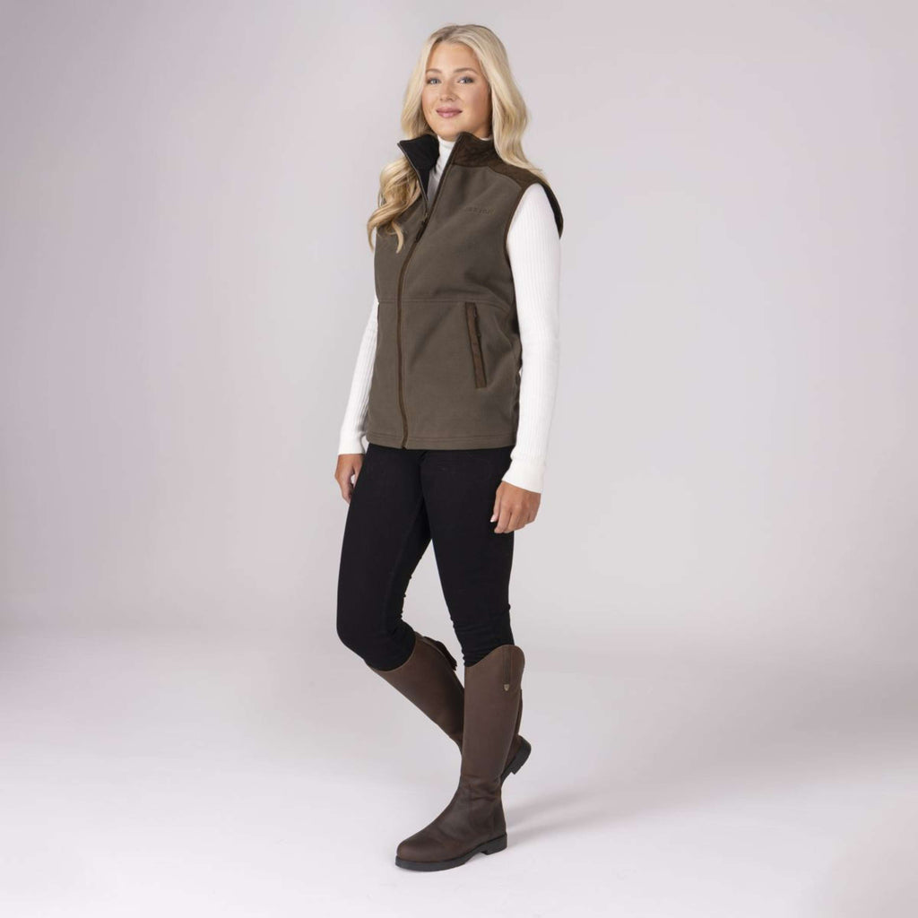Aubrion by Shires Bodywarmer Heritage Fleece Donker Olijf