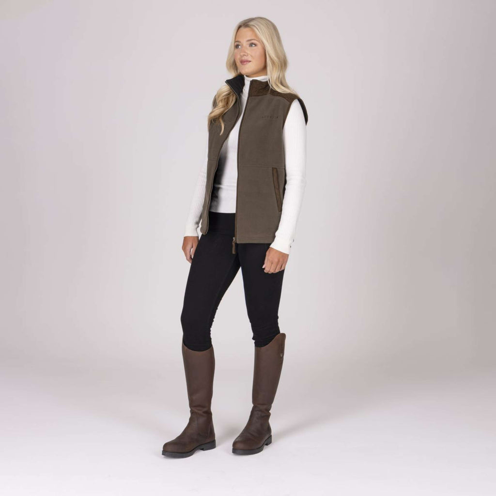 Aubrion by Shires Bodywarmer Heritage Fleece Donker Olijf
