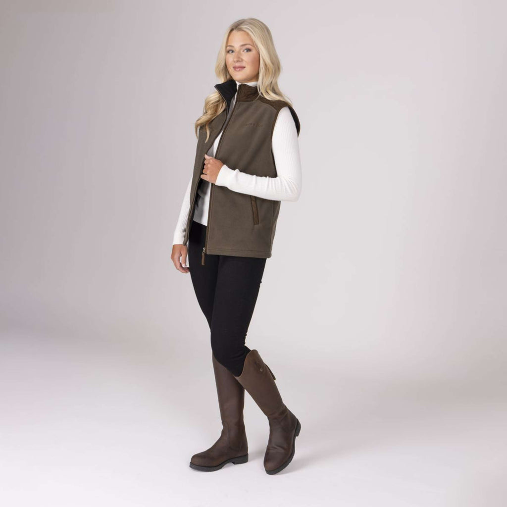 Aubrion by Shires Bodywarmer Heritage Fleece Donker Olijf