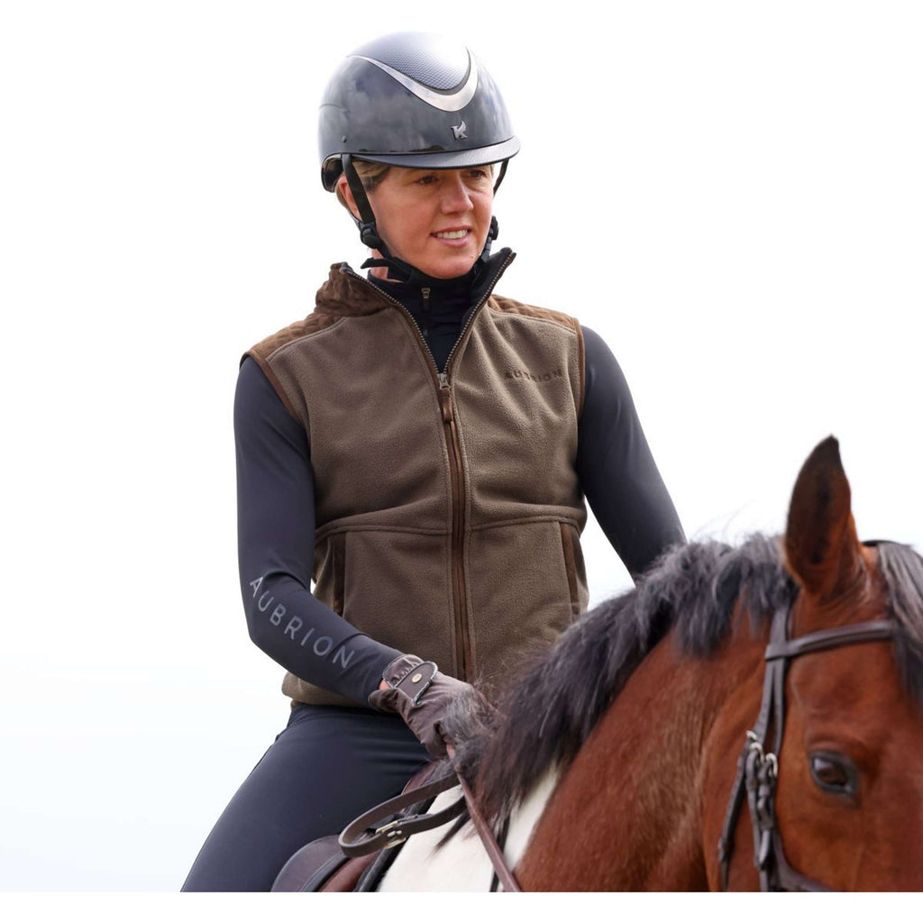 Aubrion by Shires Bodywarmer Heritage Fleece Donker Olijf