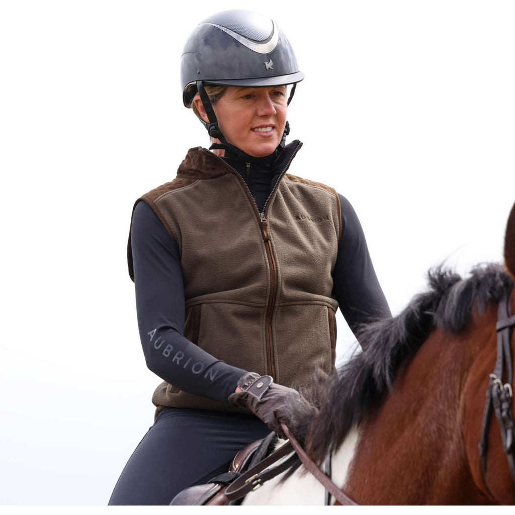 Aubrion by Shires Bodywarmer Heritage Fleece Donker Olijf