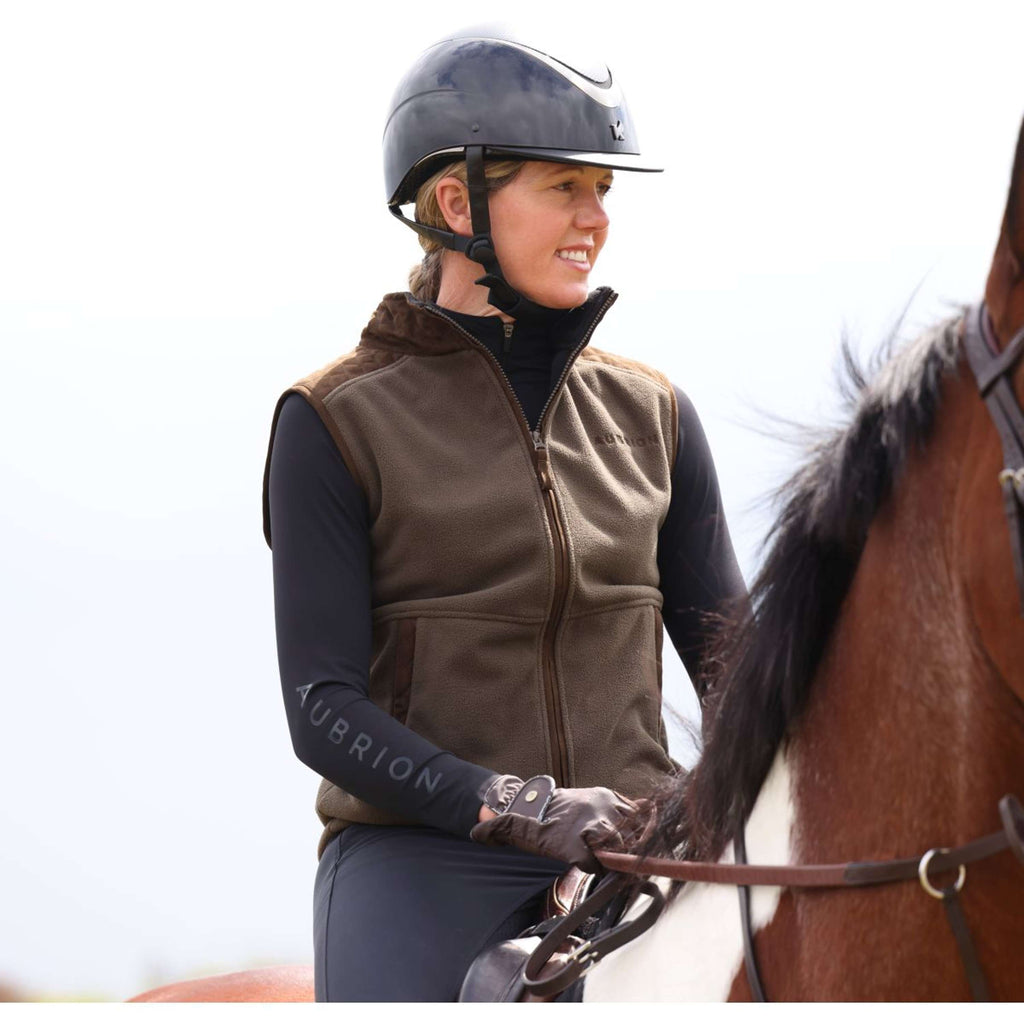 Aubrion by Shires Bodywarmer Heritage Fleece Donker Olijf