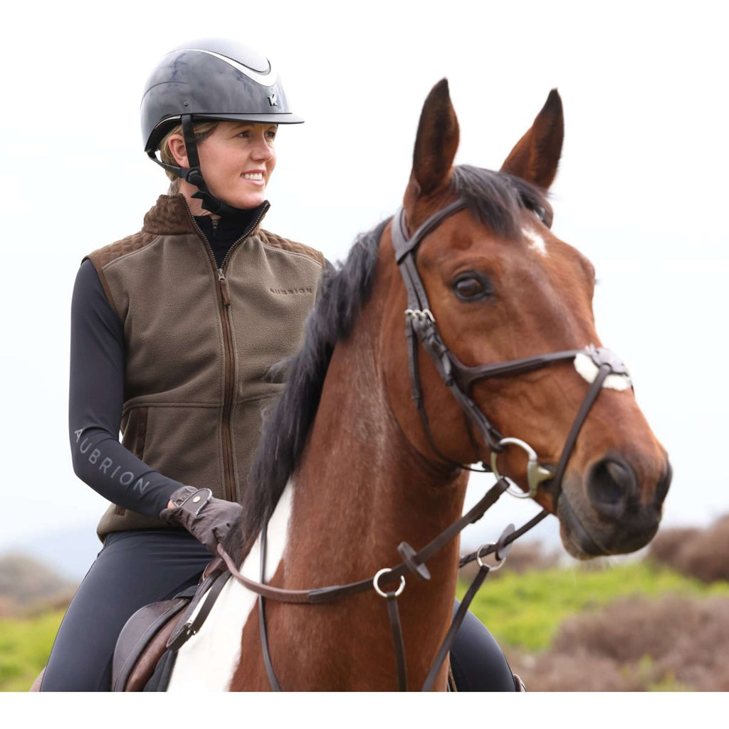 Aubrion by Shires Bodywarmer Heritage Fleece Donker Olijf