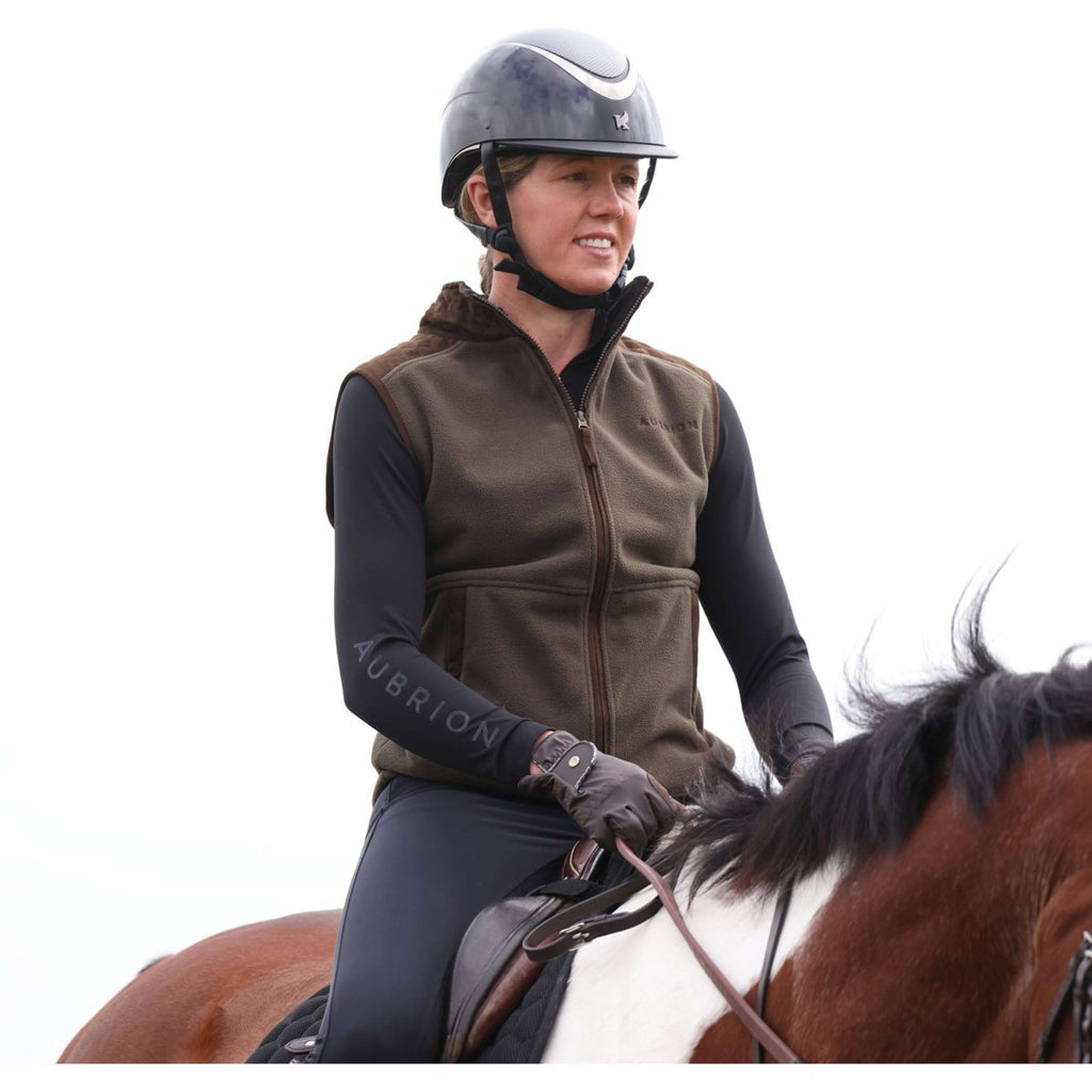 Aubrion by Shires Bodywarmer Heritage Fleece Donker Olijf