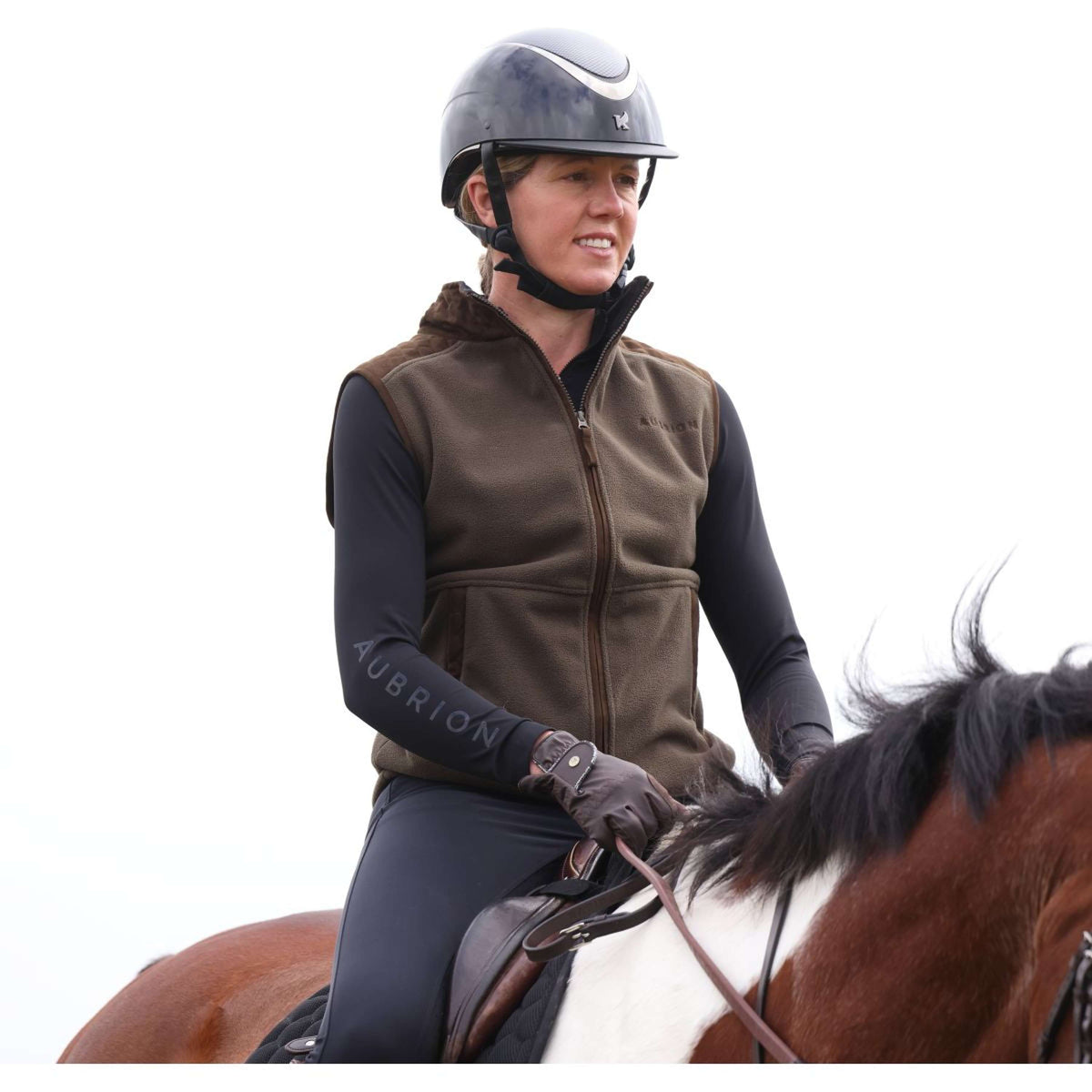 Aubrion by Shires Bodywarmer Heritage Fleece Donker Olijf