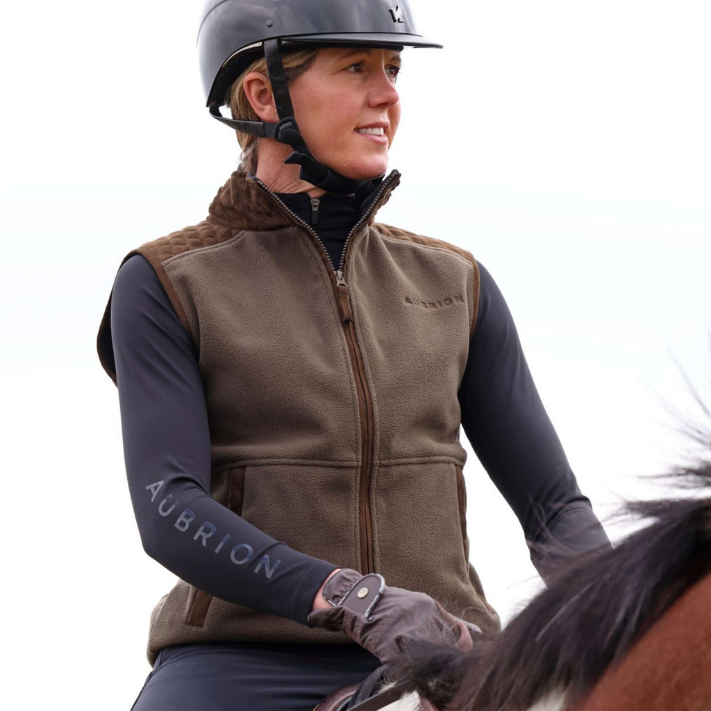 Aubrion by Shires Bodywarmer Heritage Fleece Donker Olijf