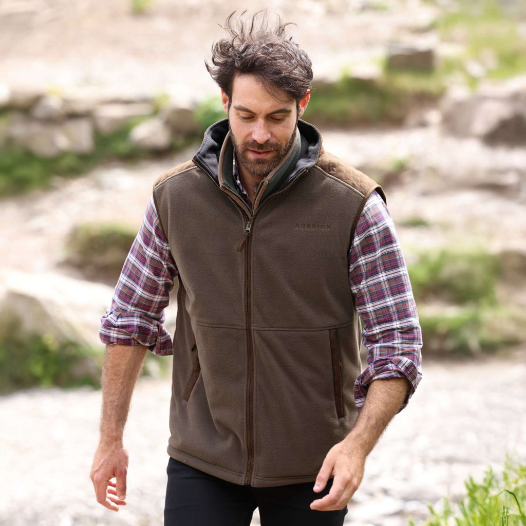 Aubrion by Shires Bodywarmer Heritage Fleece Donker Olijf