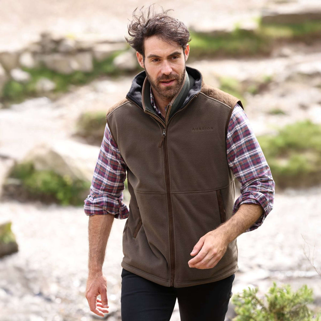 Aubrion by Shires Bodywarmer Heritage Fleece Donker Olijf