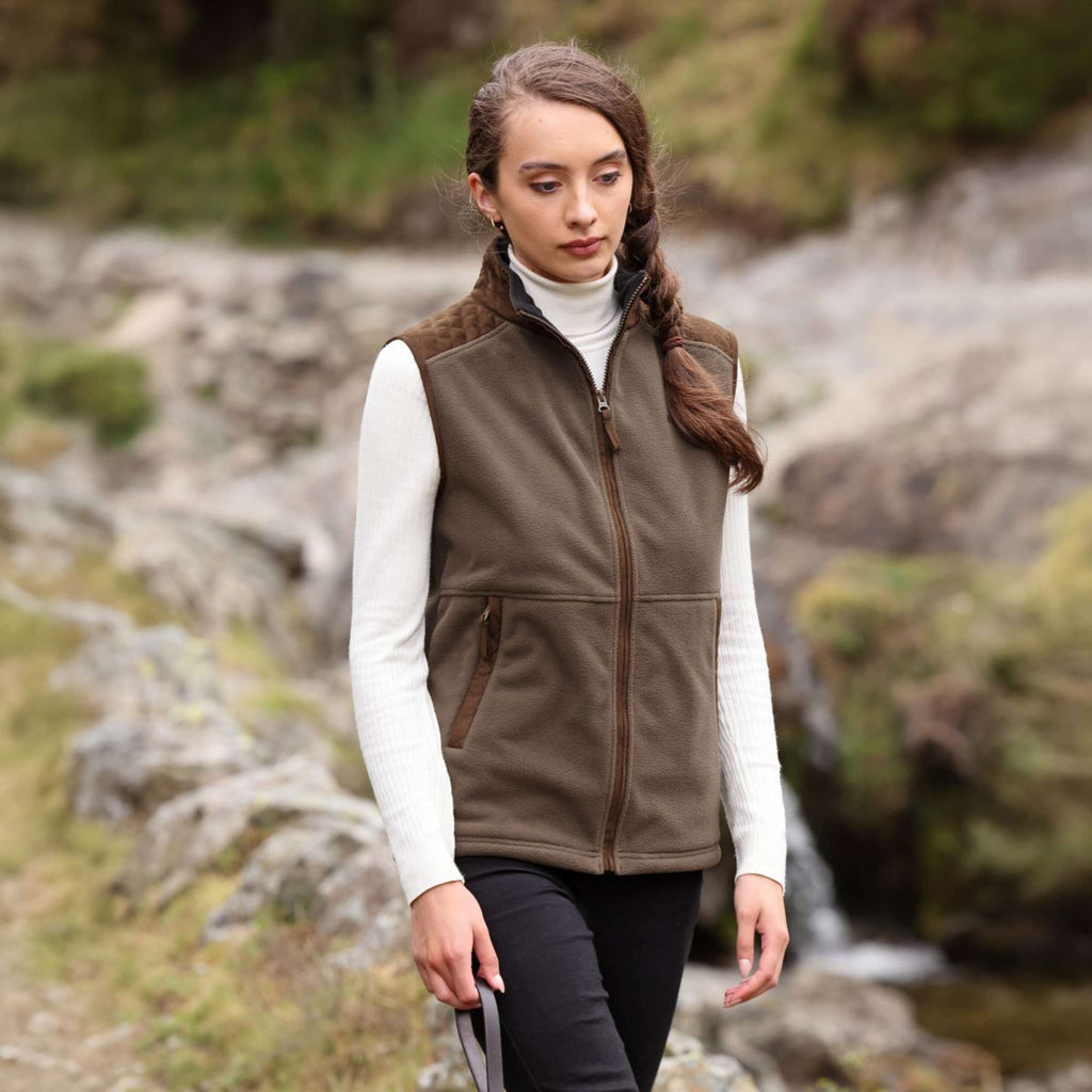 Aubrion by Shires Bodywarmer Heritage Fleece Donker Olijf