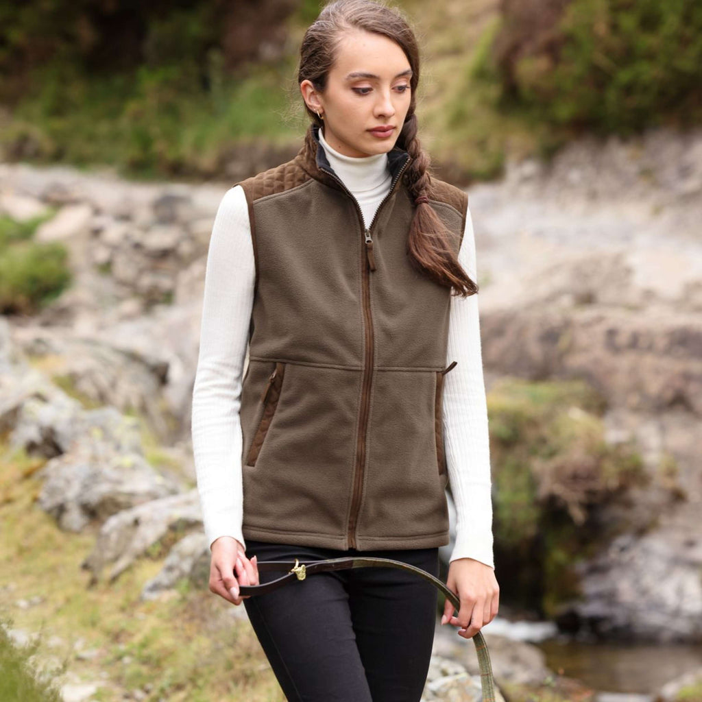 Aubrion by Shires Bodywarmer Heritage Fleece Donker Olijf