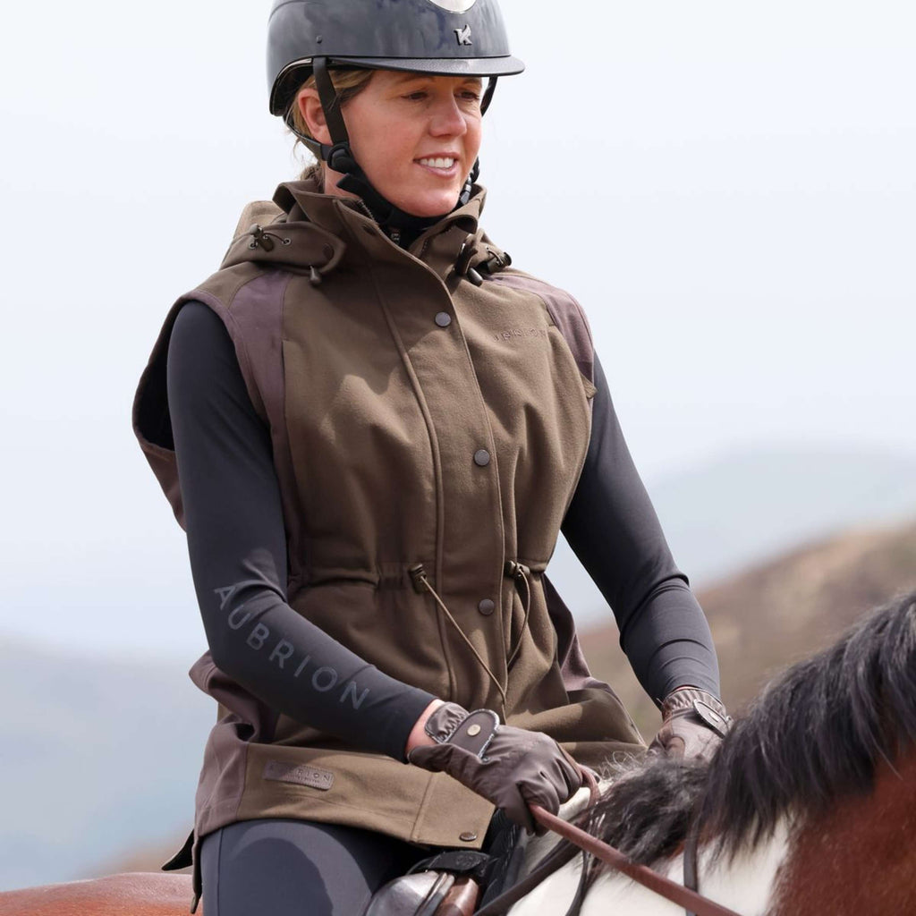 Aubrion by Shires Bodywarmer Heritage Donker Olijf