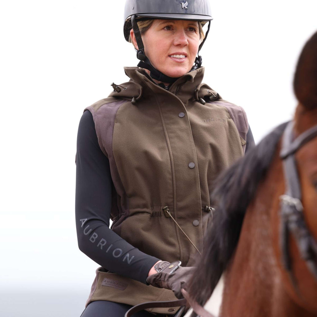 Aubrion by Shires Bodywarmer Heritage Donker Olijf