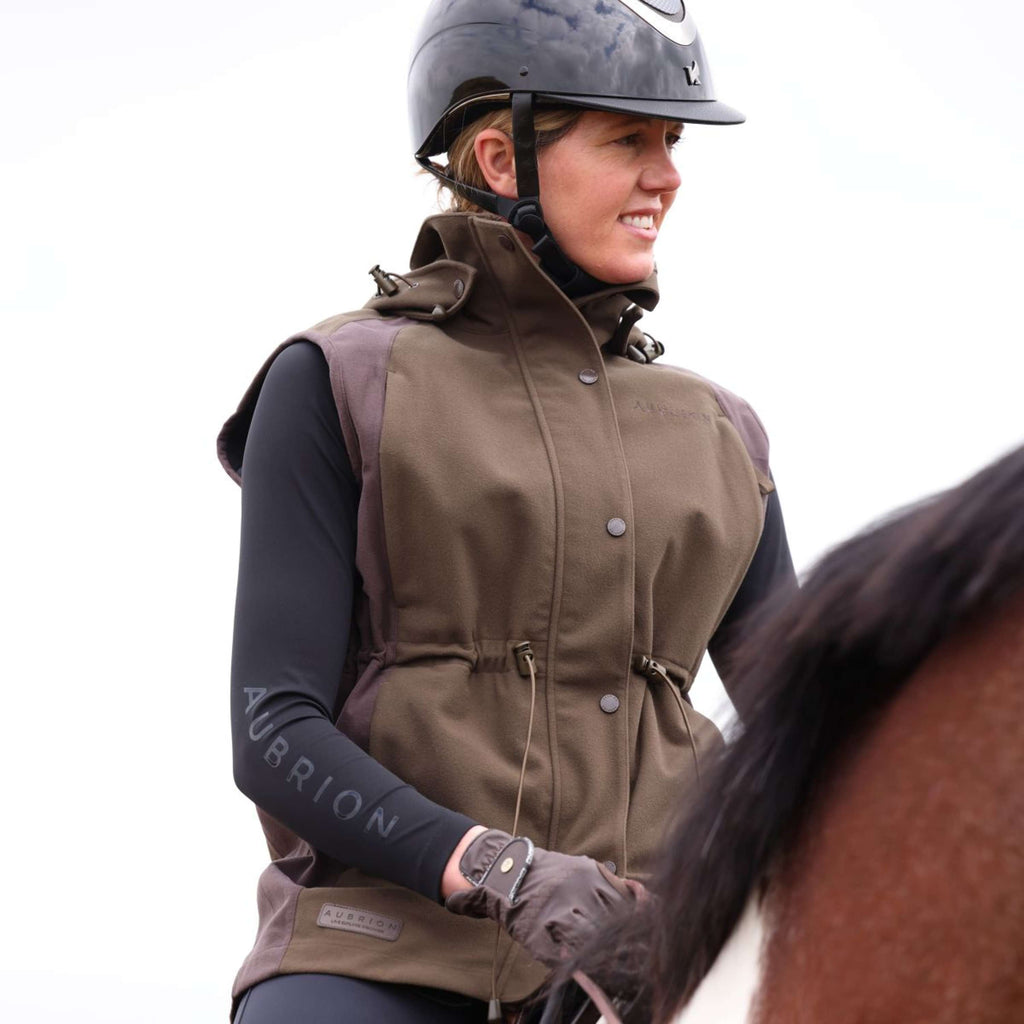 Aubrion by Shires Bodywarmer Heritage Donker Olijf