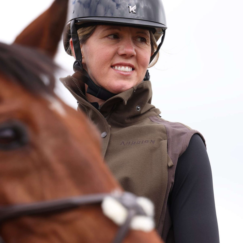Aubrion by Shires Bodywarmer Heritage Donker Olijf