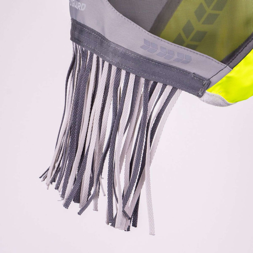 FlyGuard by Shires Vliegenmasker Pro Hi-Viz Fine Mesh met Oren en Franjes Fluo Geel