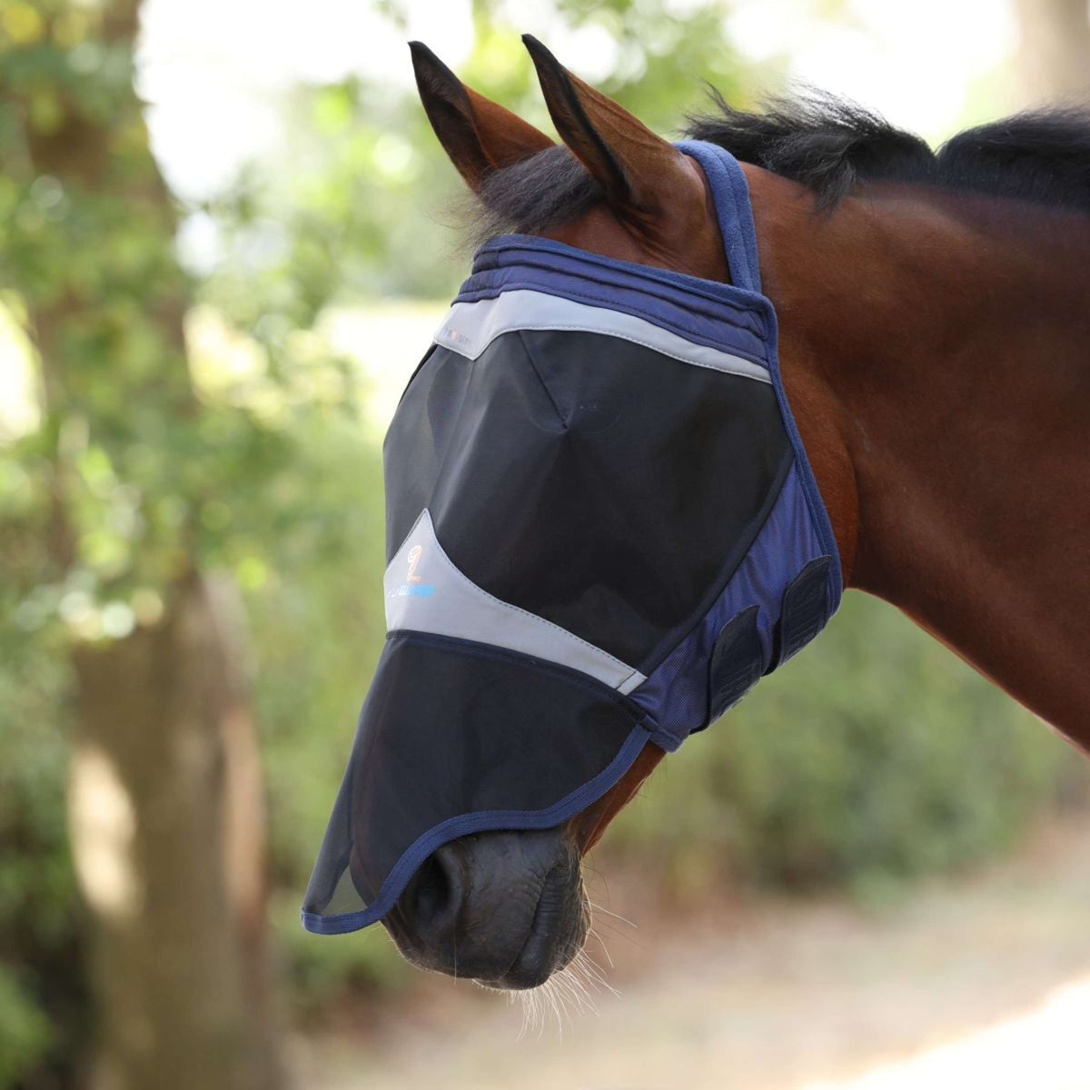 FlyGuard Vliegenmasker Pro Fine Mesh zonder Oren met Neus Navy