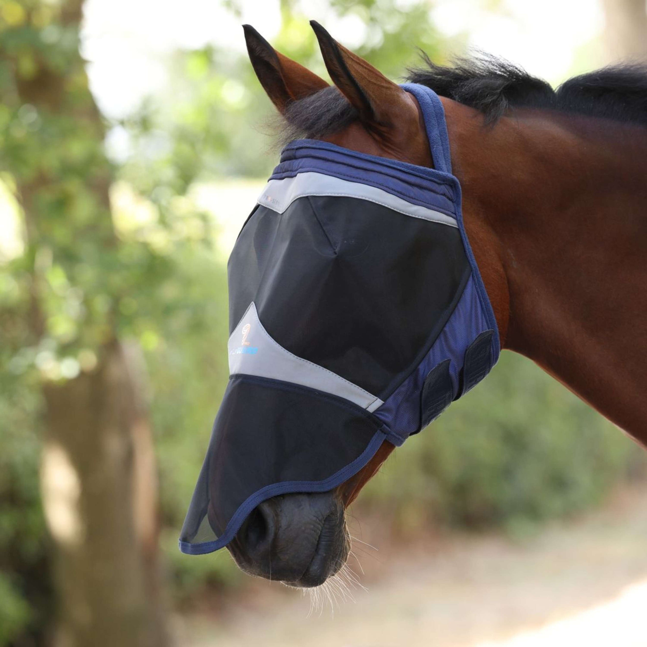 FlyGuard Vliegenmasker Pro Fine Mesh zonder Oren met Neus Navy