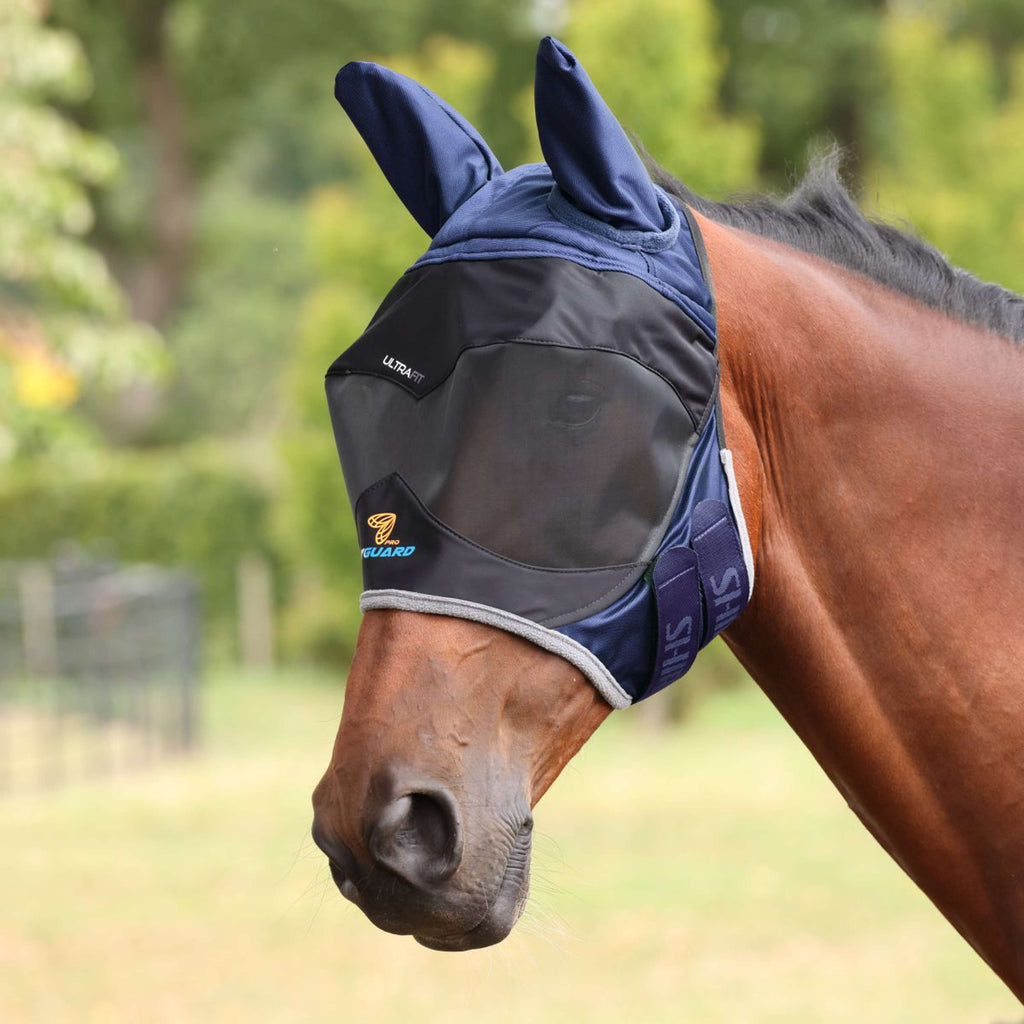 FlyGuard by Shires Vliegenmasker Pro Deluxe met Oren Navy