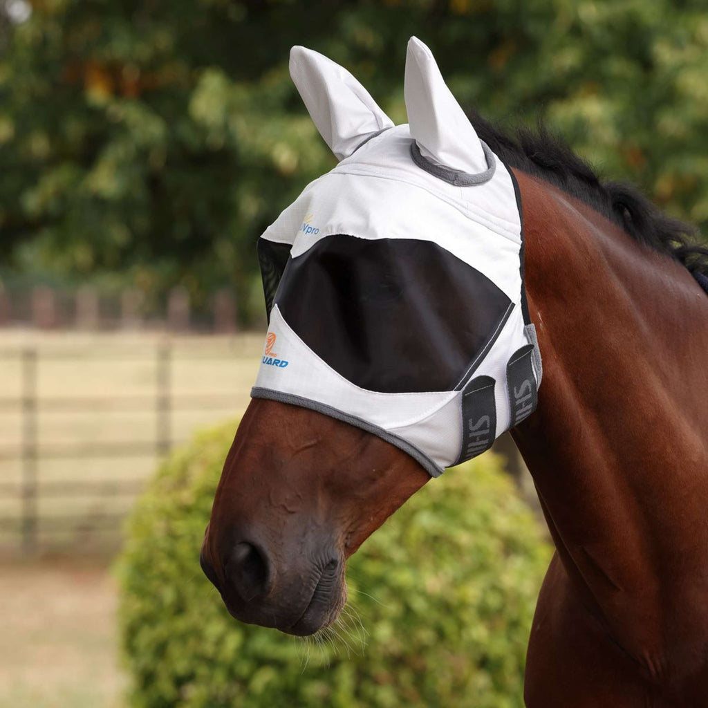FlyGuard by Shires Vliegenmasker Pro Sun Shade met Oren Wit