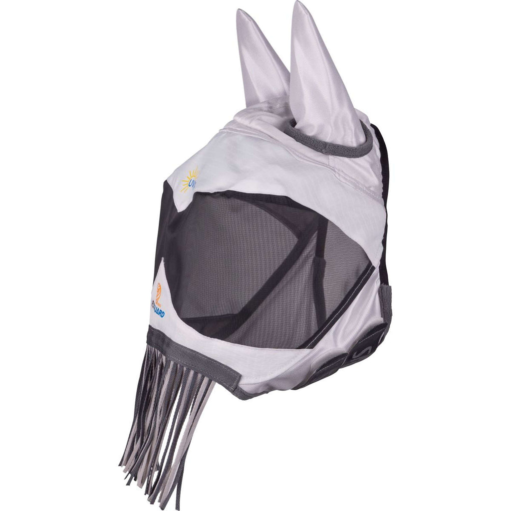 FlyGuard by Shires Vliegenmasker Pro Sun Shade met Oren en Franjes Wit
