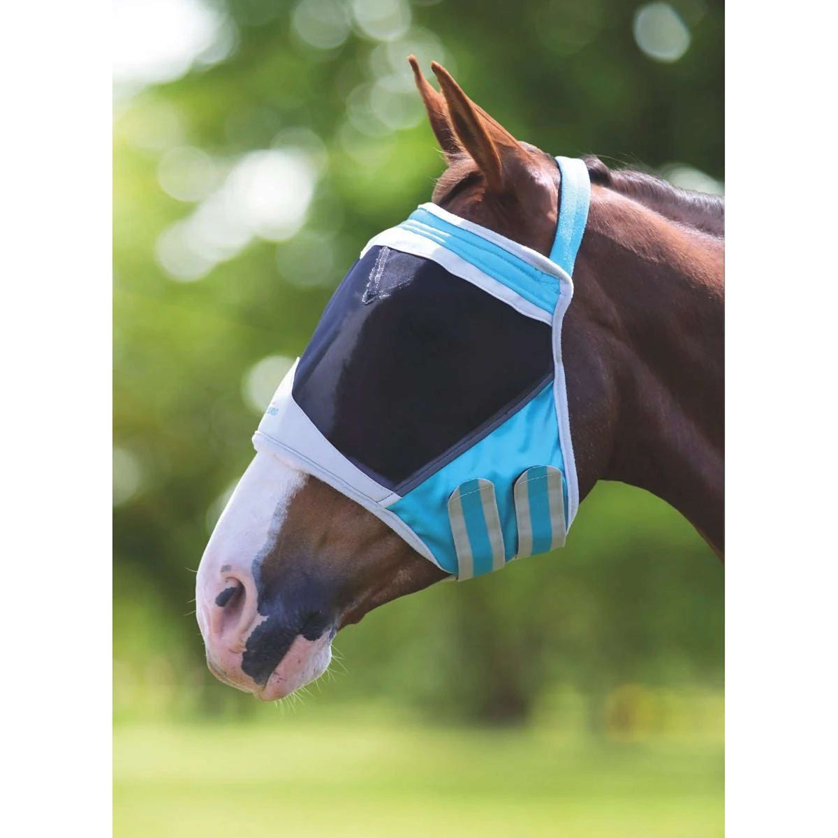 Shires Vliegenmasker Zonder Oren Fijne Maas Groenblauw
