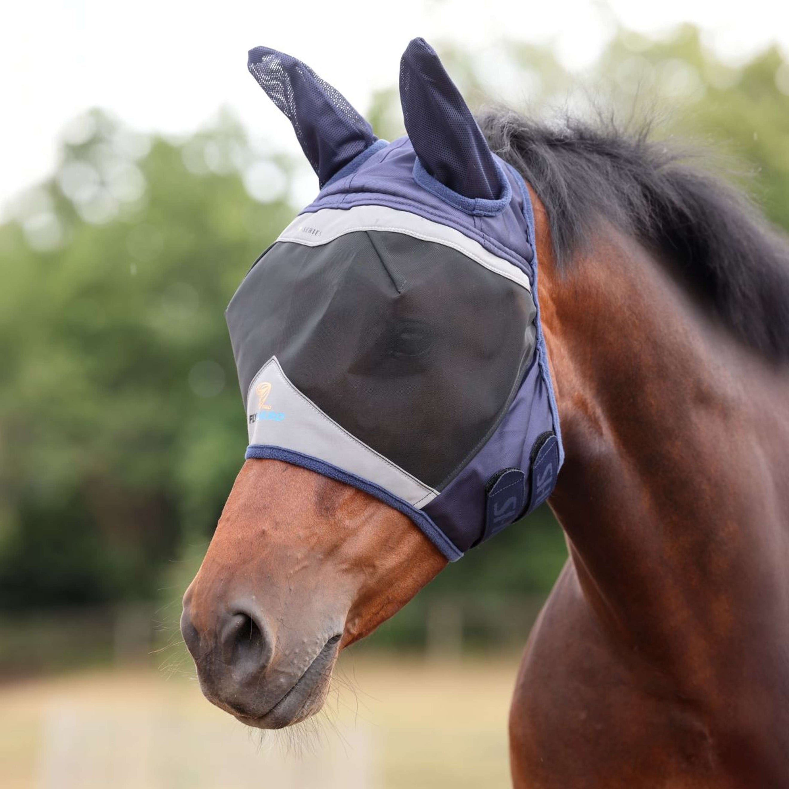 FlyGuard Vliegenmasker Pro Fine Mesh met Oren Navy