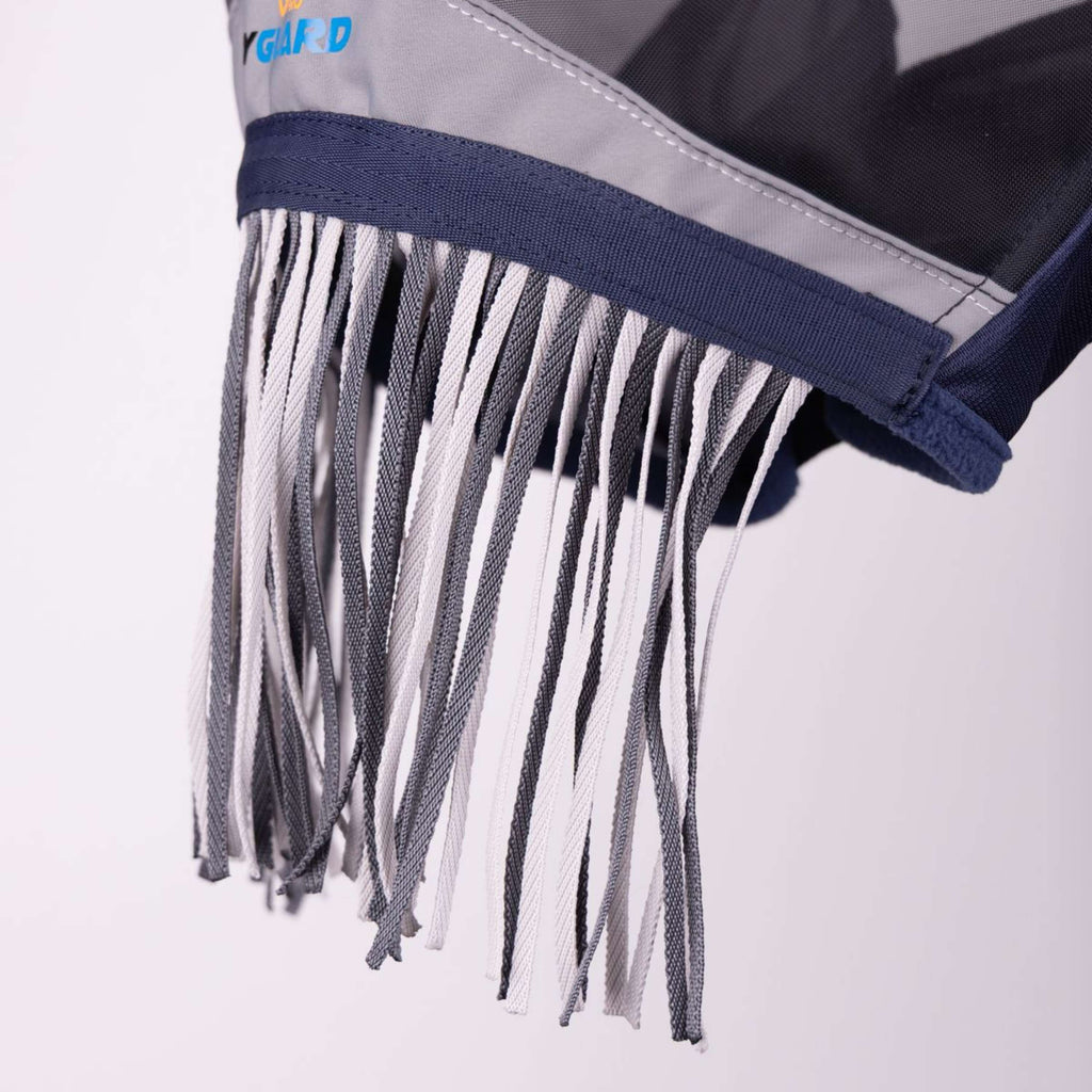 FlyGuard by Shires Vliegenmasker Pro Fine Mesh met Oren en Franjes Navy
