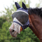 FlyGuard by Shires Vliegenmasker Pro Fine Mesh met Oren en Franjes Navy