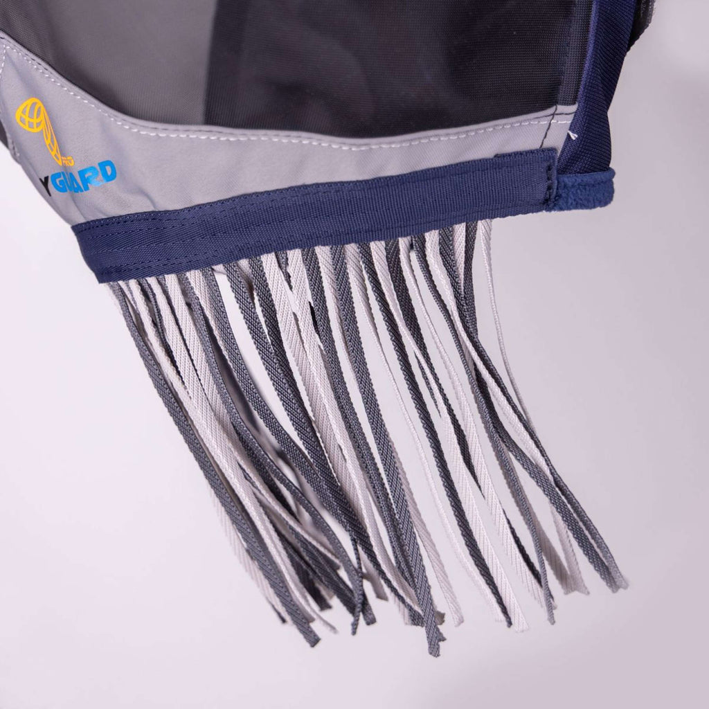FlyGuard by Shires Vliegenmasker Pro Fine Mesh met Oren en Franjes Navy